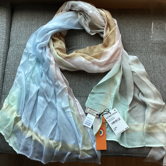 Kurt Geiger London Pastel Rainbow Oblong Scarf One Size - Picture 1 of 13